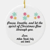 Yoga-Weihnachtsmann Keramik Ornament (Hinten)