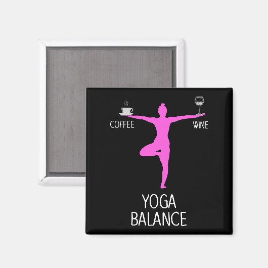 Yoga Wein und Kaffee Lover Magnet (Vorderseite/Rückseite)