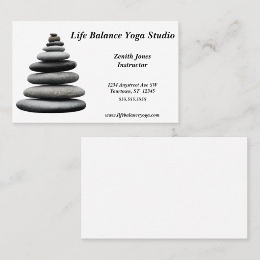 Yoga-Wellness-Center-Balancing Rocks Holistische S Visitenkarte (Vorne/Hinten)