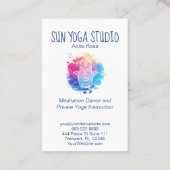 *~* Yoga Wellness-Center Wasserfarbe Hamsa Hand Visitenkarte (Rückseite)