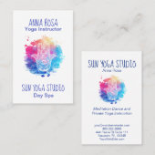 *~* Yoga Wellness-Center Wasserfarbe Hamsa Hand Visitenkarte (Vorne/Hinten)