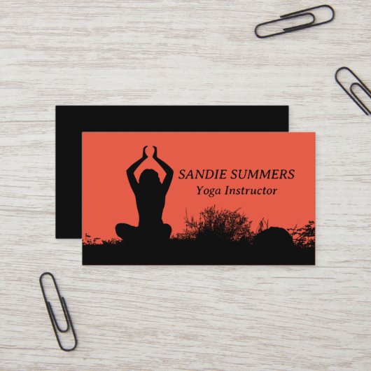 Yoga Wellness Instructor Meditation Business Card Visitenkarte (Vorderseite/Rückseite Beispiel)
