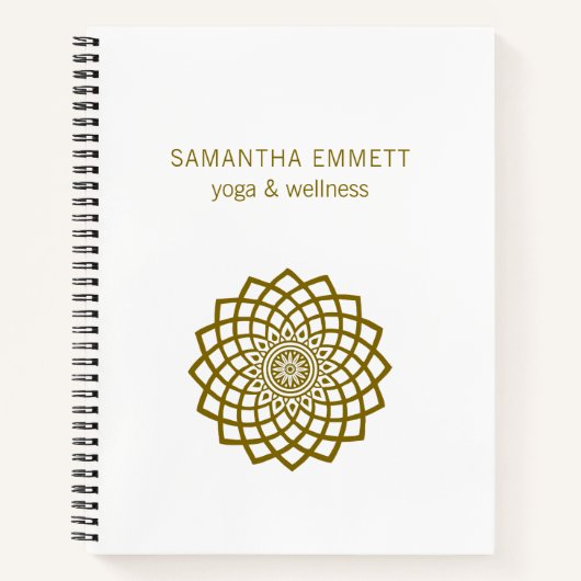 Yoga Wellness Minimalistisch Mandala Spiral Notebo Notizblock (Vorderseite)