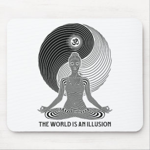 Yoga Welt Illusion Yin Yang Zen Mädchen Meditation Mousepad