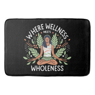 Yoga, wo Wellness auf Ganzheit trifft Badematte