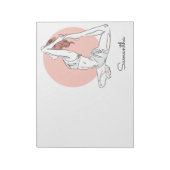 Yoga Woman individuelle Name Notizblock (Rotiert)