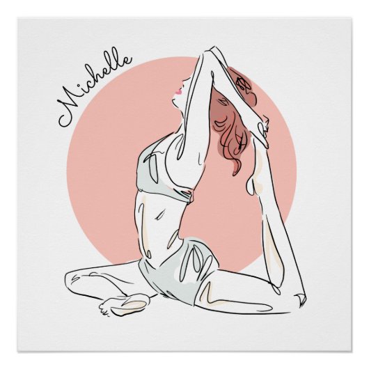 Yoga Woman individuelle Name Poster (Vorderseite)