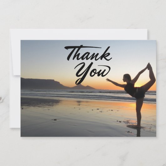 Yoga Women on Sunset Background Danke Karte (Vorderseite)
