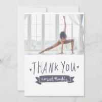 Yoga Women on Sunset Background Danke Karte