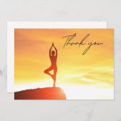 Yoga Women on Sunset Background Danke Karte (Vorne/Hinten)