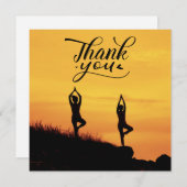 Yoga Women on Sunset Background Danke Karte (Vorne/Hinten)