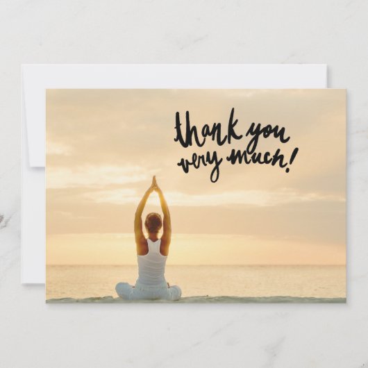 Yoga Women on Sunset Background Danke Karte (Vorderseite)