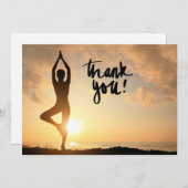 Yoga Women on Sunset Background Danke Karte (Vorne/Hinten)