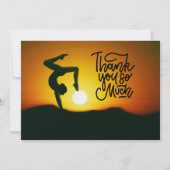 Yoga Women on Sunset Background Thank You Card Dankeskarte (Vorderseite)