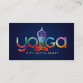 Yoga Word Art - Farbenfrohe Illustration Visitenkarte (Vorderseite)