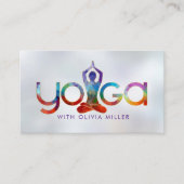 Yoga Word Art - Farbenfrohe Illustration Visitenkarte (Vorderseite)