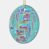 Yoga Word Cloud Keramik Ornament (Rechts)