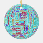 Yoga Word Cloud Keramik Ornament (Hinten)