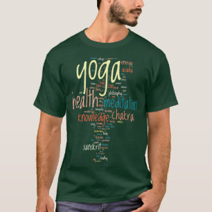 YOGA Word Cloud Konzept Vektor Illustration auf bl T-Shirt