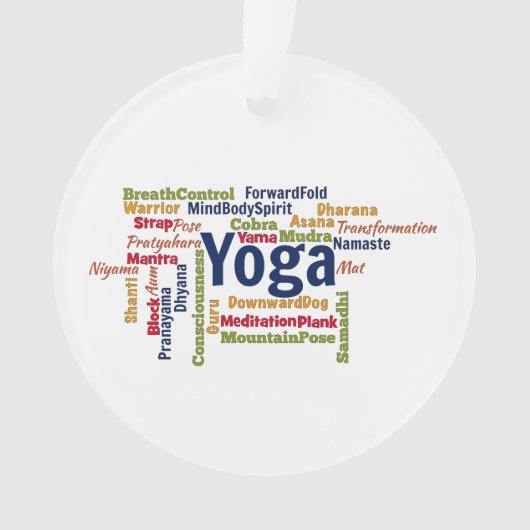 Yoga Word Cloud Ornament (Vorderseite)