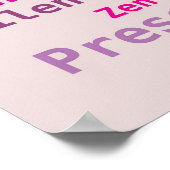 Yoga Word Cloud Pink und Gelb Poster (Ecke)