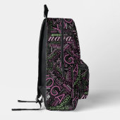 Yoga Word Cloud Plum/Green ID254 Bedruckter Rucksack (Links)