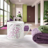 Yoga Word Cloud Plum/Green ID254 Espressotasse