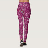 Yoga Word Cloud Plum/Green ID254 Leggings (Rückseite)