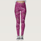 Yoga Word Cloud Plum/Green ID254 Leggings (Vorderseite)