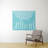 Yoga Words White Mandala Wandteppich (Beispiel (Horizontal))