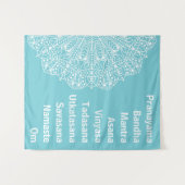 Yoga Words White Mandala Wandteppich (Vorderseite (Horizontal))