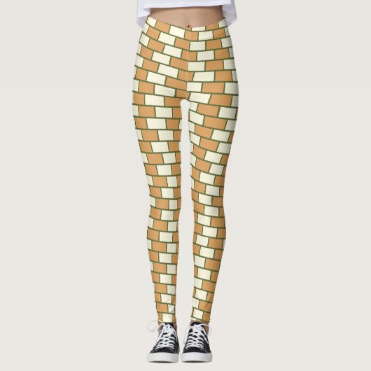 Yoga Workout-Leggings für schönes Brick Pattern Leggings (Vorderseite)