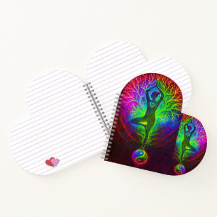 Yoga Yin Yang Regenbogen Notizblock