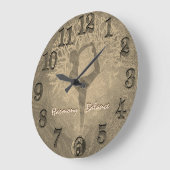 Yoga Yin Yang Tree in Tan Große Wanduhr (Winkel)