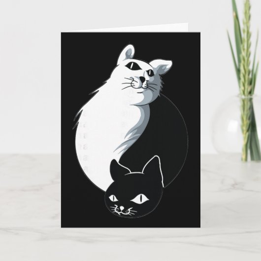 Yoga Ying Yang Katze Karte (Vorderseite)