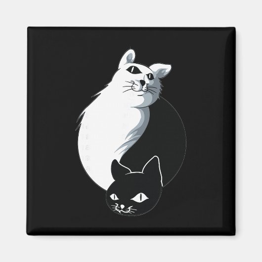 Yoga Ying Yang Katze  Magnet (Vorne)