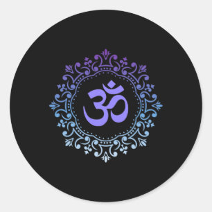 Yoga Yogi New Age Mandala Meditation Reiki Lila Runder Aufkleber