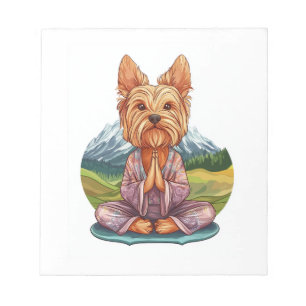 Yoga Yorkie � Lustiger meditierender Hund Notizblock