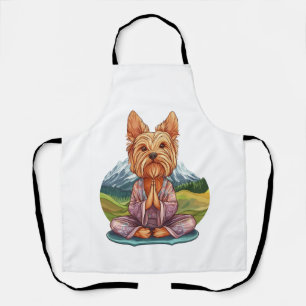 Yoga Yorkie - Lustiger meditierender Hund Schürze