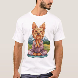 Yoga Yorkie � Lustiger meditierender Hund T-Shirt