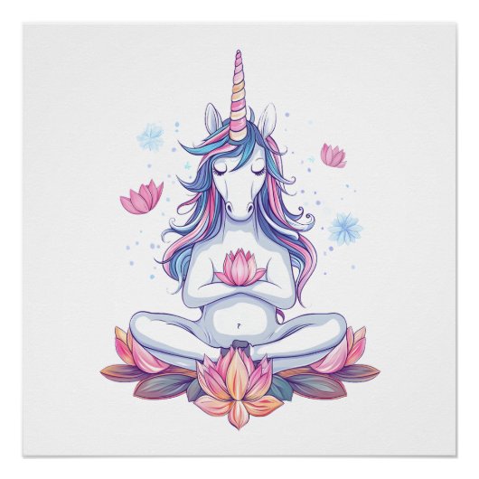 Yoga Zen Einhorn (1) Poster (Vorderseite)
