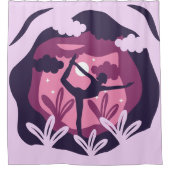 Yoga Zen Meditation Lila Namaste Duschvorhang (Vorderseite)