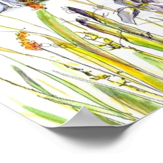 Yoga Zen Meditation Wilde Iris Blume Poster (Ecke)