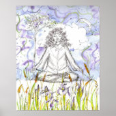 Yoga Zen Meditation Wilde Iris Blume Poster (Vorne)