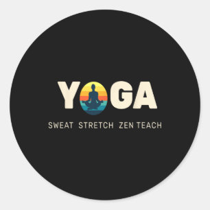 Yoga Zen Stretch Lance Flow Atmen Meditieren Jetzt Runder Aufkleber