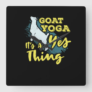 Yoga Ziege Goatyoga Quadratische Wanduhr