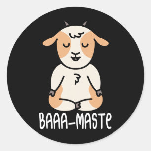 Yoga-Ziege Lotus-Pose Yogi Frauen Meditation Ziege Runder Aufkleber