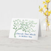 Yoga-Zitat: Schätzen Sie das, das innerhalb Sie Karte (Gelbe Blume)