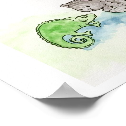 YogaCat in LizardPose Poster (Ecke)