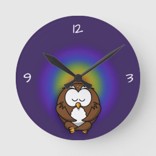 Yogaeule Runde Wanduhr